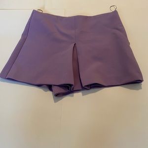 Zara Purple High Waist Skort with Side Zipper- Size Small